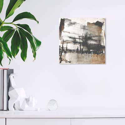 Wynwood Studio Abstract Rockspring Hut Brown and Modern & Contemporary Wall Art Canvas Print