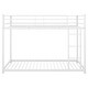 preview thumbnail 11 of 9, Modern & Convenient Design Twin over Twin Metal Bunk Bed with Built-in Ladder and Full-length Guardrail, Sturdy Frame, White