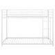 preview thumbnail 11 of 9, Modern Twin over Twin Metal Bunk Bed with Ladder and Guardrail, White