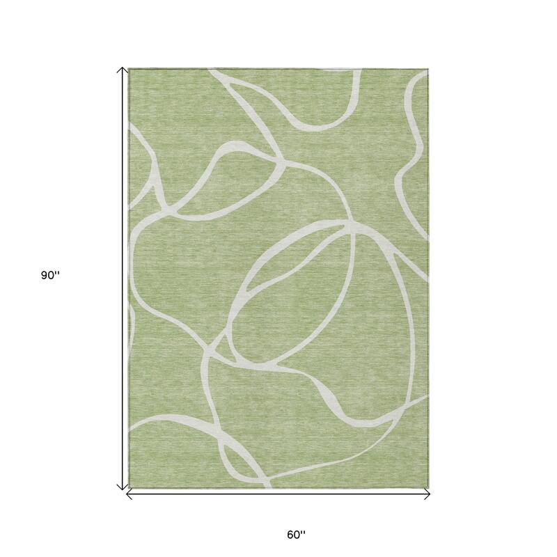 HomeRoots Abstract Transitional Rectangle Outdoor Rug