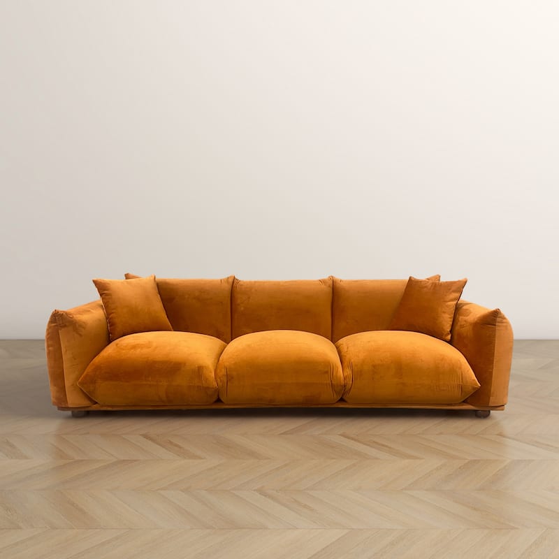 Arten Mid-Century Modern Luxury Boucle/Velvet Couch
