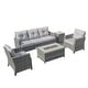 preview thumbnail 11 of 17, 5-piece Patio Conversation Set Sofa Set with Fire Pit Table