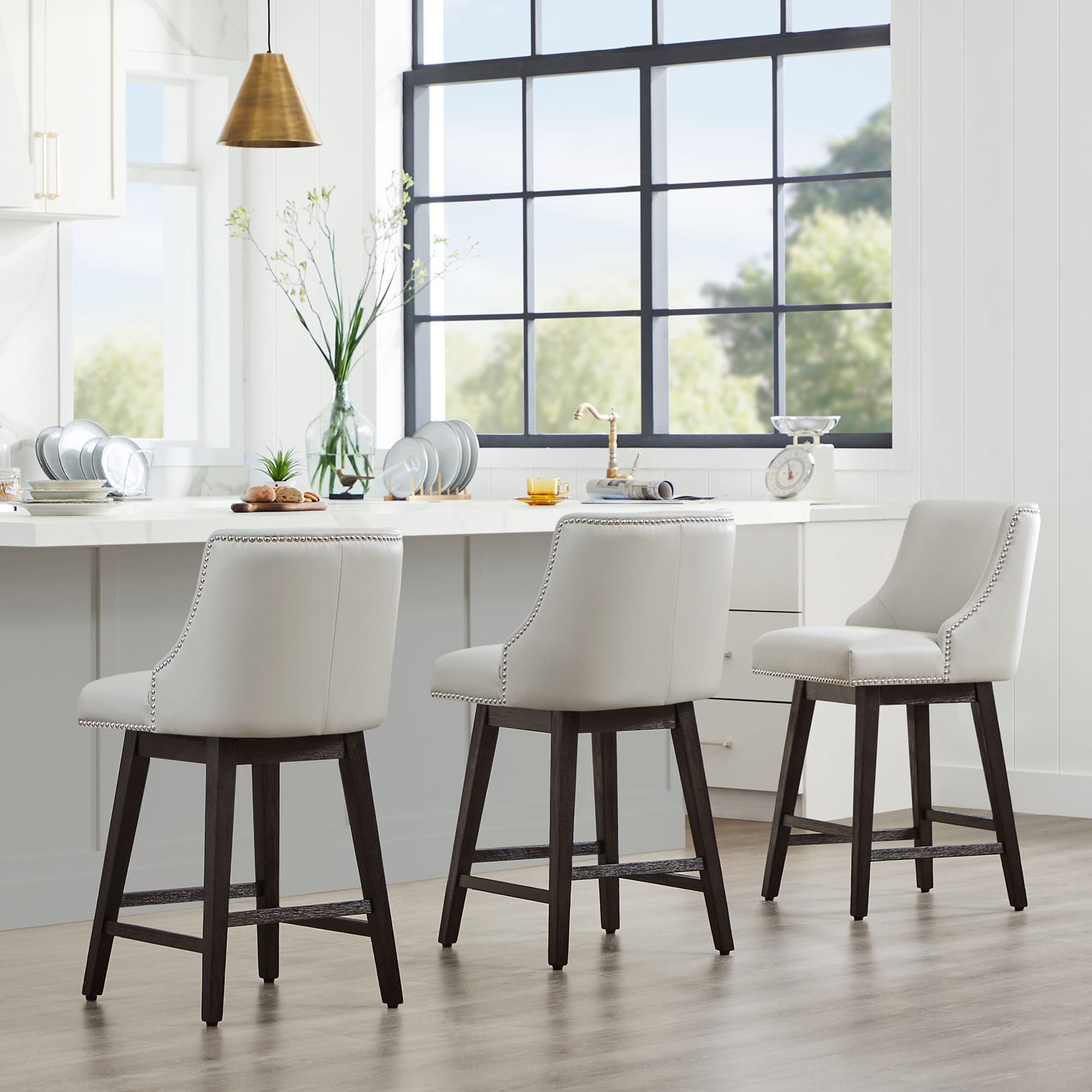 Oliver Counter Height Swivel Barstool Set of 2 On Sale Bed