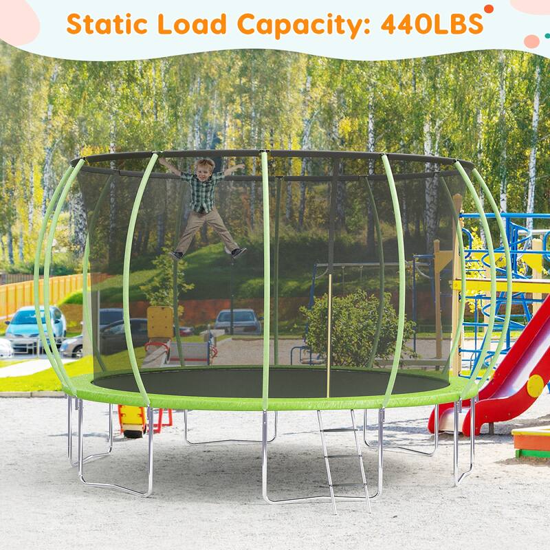 Trampolines for Kids Adults with Enclosure Ladder for Outdoor Jump