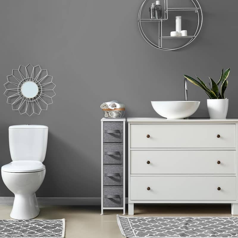 Narrow Dresser Tower with 4 Drawers - Vertical Storage for Bedroom