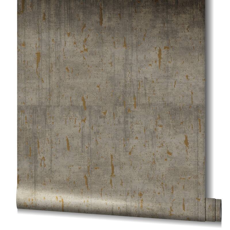 Galerie Wallcoverings Earth Collection Aged Concrete Metallic Texture Wallpaper Roll