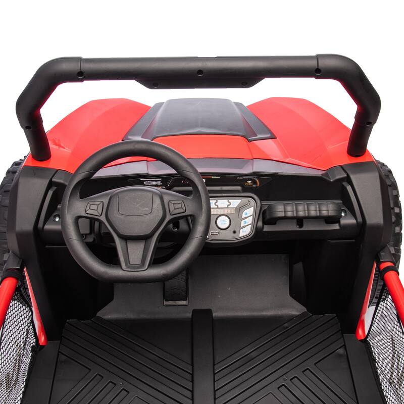 24V Kids UTV Ride-On Car with 400W Power, Four-Wheel Suspension, Bluetooth, and Remote Control.