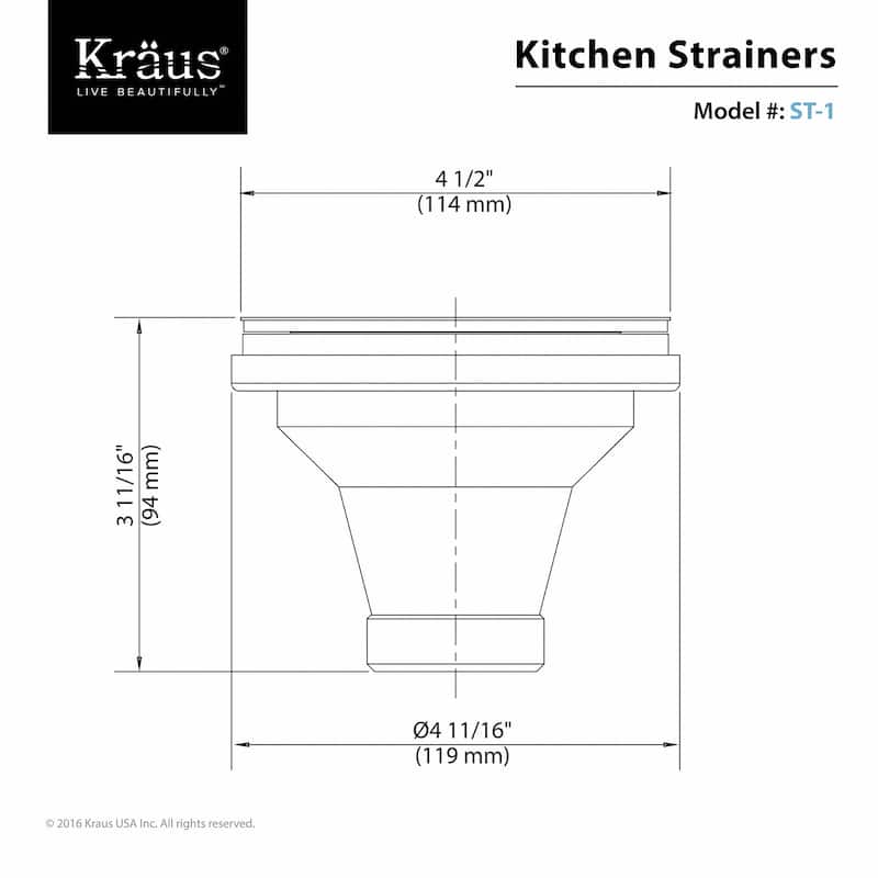 Kraus Stainless Steel Strainer - Stainless Steel