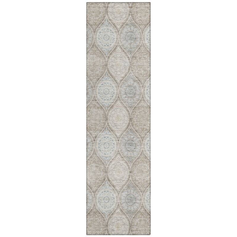 Machine Washable Indoor/ Outdoor Boho Mosaic Chantille Rug