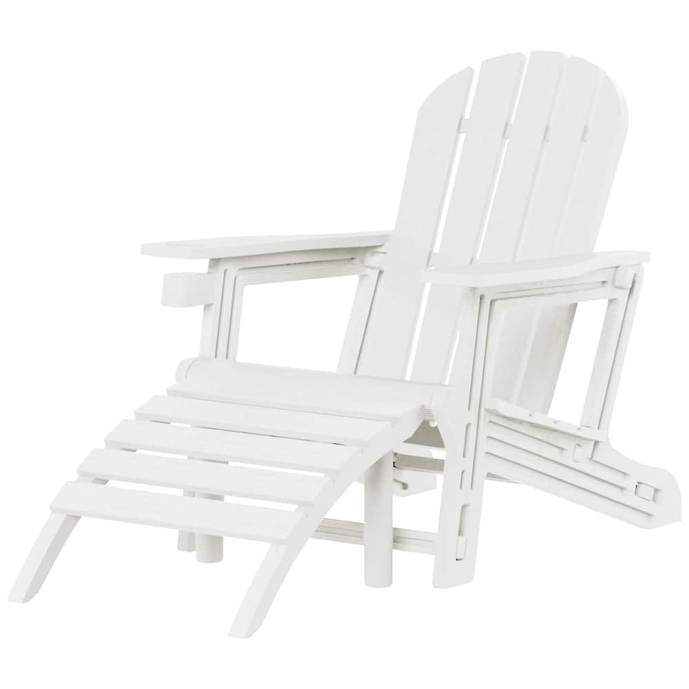 Coastline Outdoor Poly Adirondack Chair with Ottoman