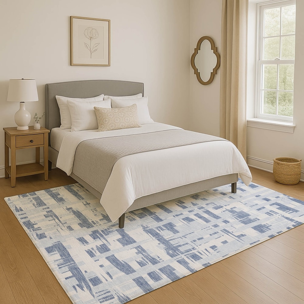 Premium Washable Super Soft Contemporary Plaid Mayfield Rug