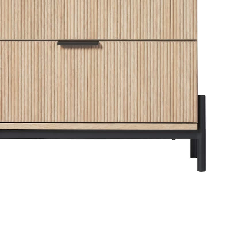 Walker Edison Six Drawer Chest with Reeded Drawer Fronts