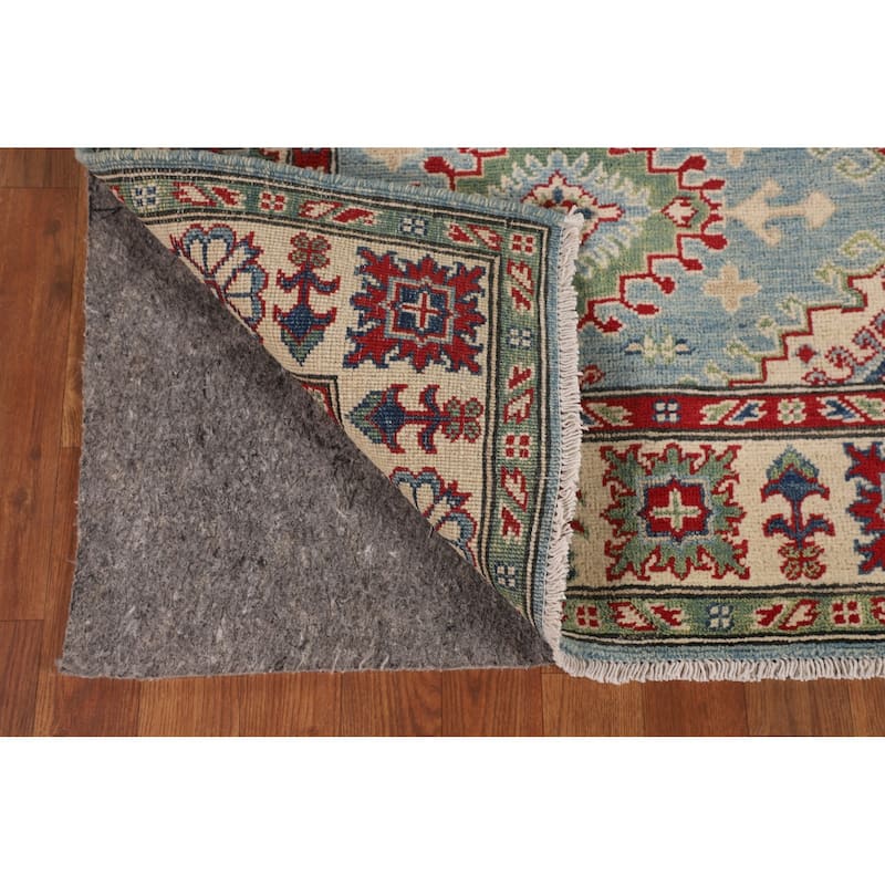 Light Blue Kazak Oriental Rug Handmade Wool Carpet - 5'0" x 6'6"