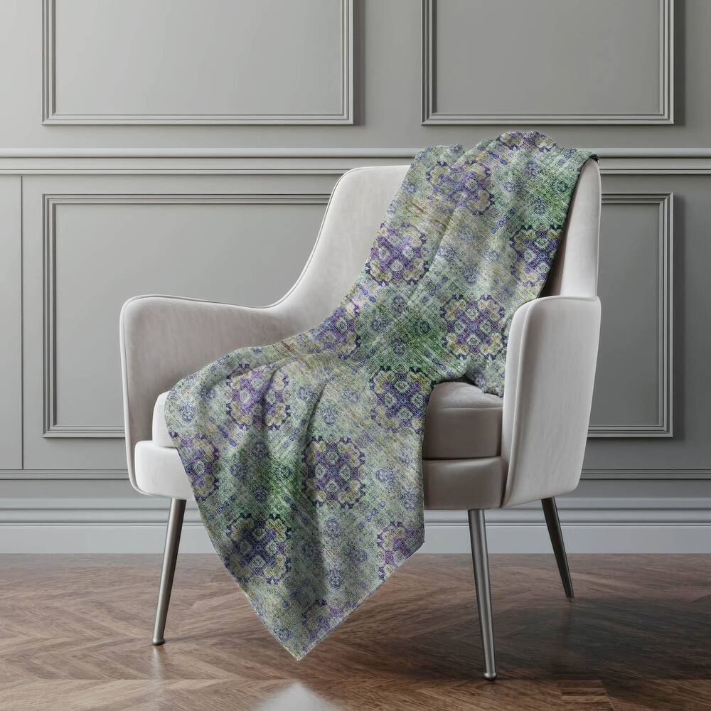 Premium Machine Washable Boho Imprints Sherpa Throw Blanket