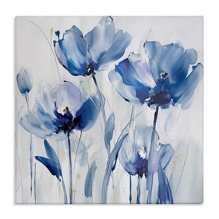 Stupell Blue Abstract Blooms Canvas Wall Art Design By Sasha