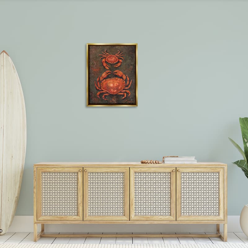 Stupell Small & Large Crab Pair Framed Floater Canvas Wall Art Design By Jody Bergsma