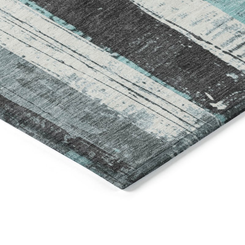 HomeRoots Striped Transitional Rectangle Outdoor Rug