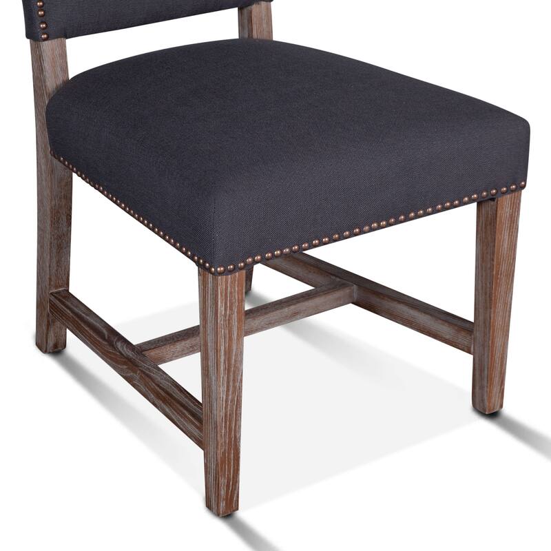Dani High Back Formal Dining Chair in Charcoal - Set of 2