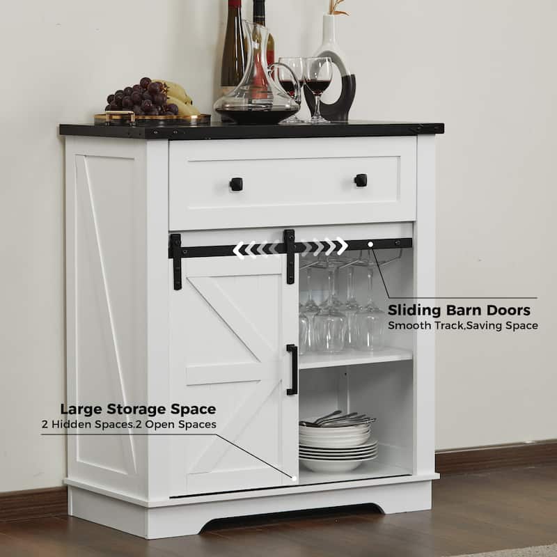 Farmhouse Coffee Bar Cabinet,Kitchen Buffet and Sideboard for Dining Room, Living Room, Entryway