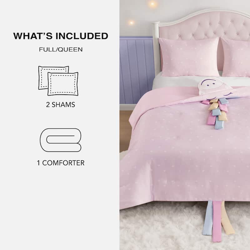 3D Animal Juvenile Comforter Set - Full - Queen - Pink