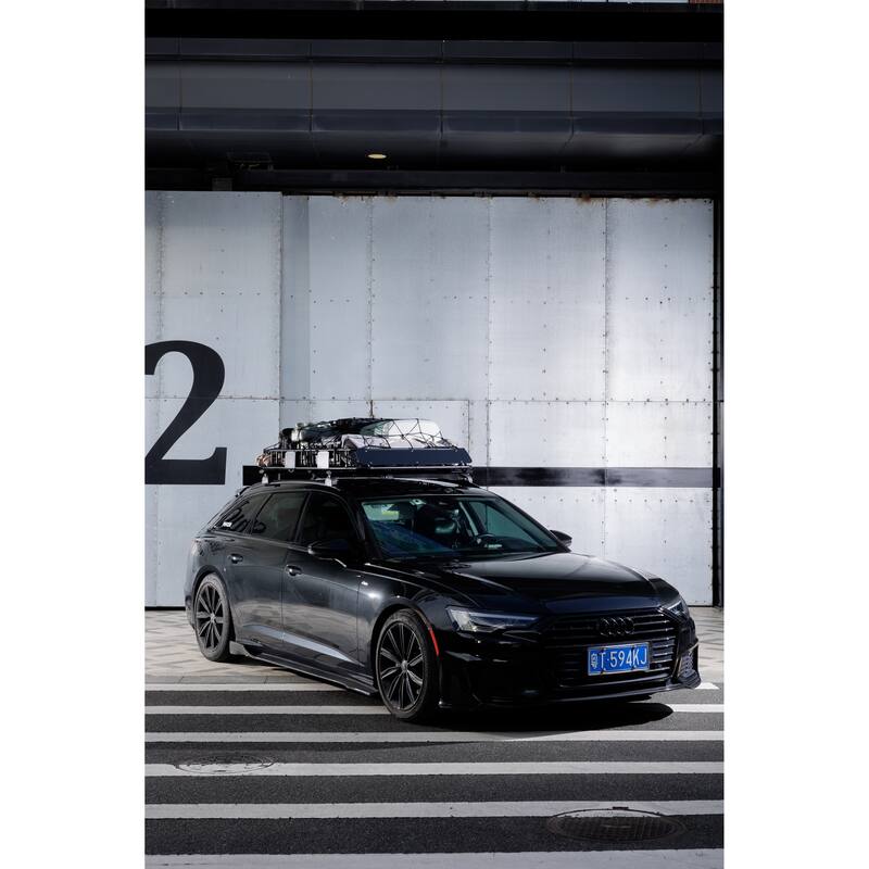 200lb Capacity Heavy Duty Roof Rack, Rooftop Cargo Basket with Waterproof Bag, Tie Down Strap & Net, Car Top Luggage Holder