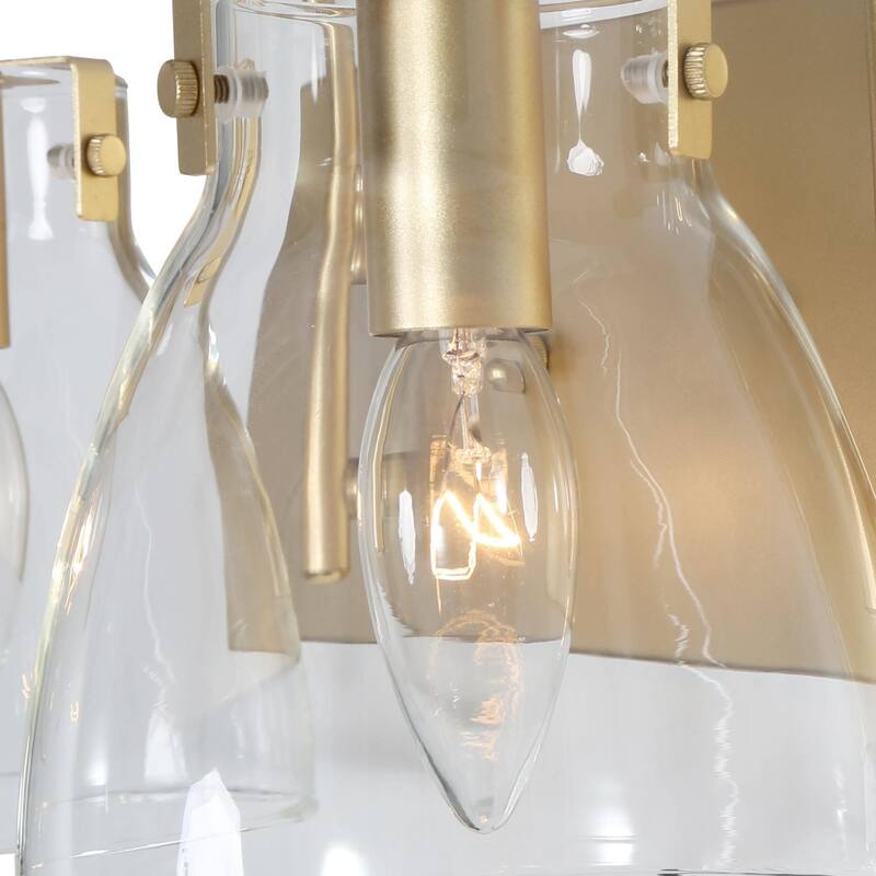 Modern Gold 2/3/4-Light Bathroom Vanity Light Glass Wall Sconces