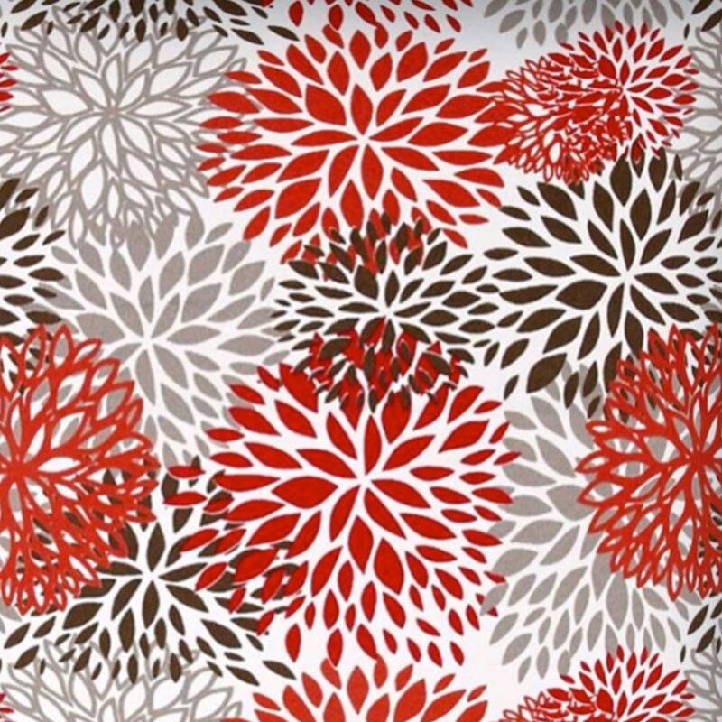 HomeRoots 17x17 Red Taupe And White Zippered Polyester Floral Throw Pillow Cover - 4