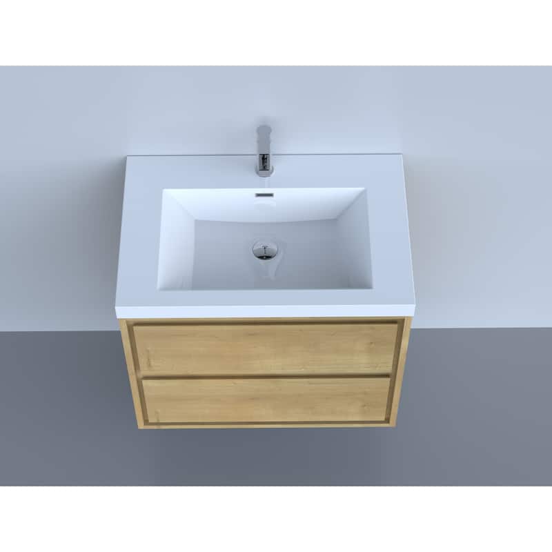 Sage 30“ wall mounted bathroom vanity with single basin acrylic top