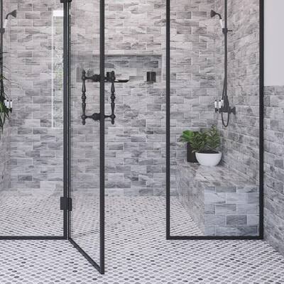 Apollo Tile Gray 3-in. x 6-in. Beveled Polished Marble Subway Tile (5 Sq ft/case)