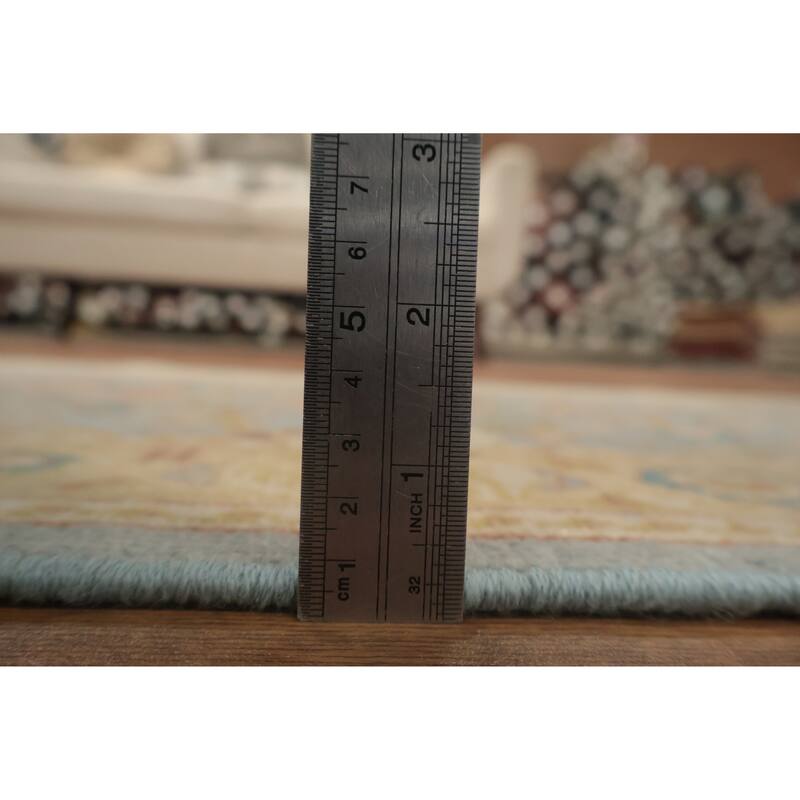 Hand Knotted Oriental 100% Wool Carpet Traditional All-Over Navy Blue & Blues Ziegler Area Rug - 3' 9'' X 2' 0''