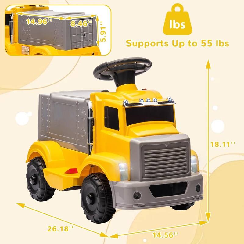 Ride on Truck, Kids Electric Car with Storage for 3+ Best Kids Gift, Green