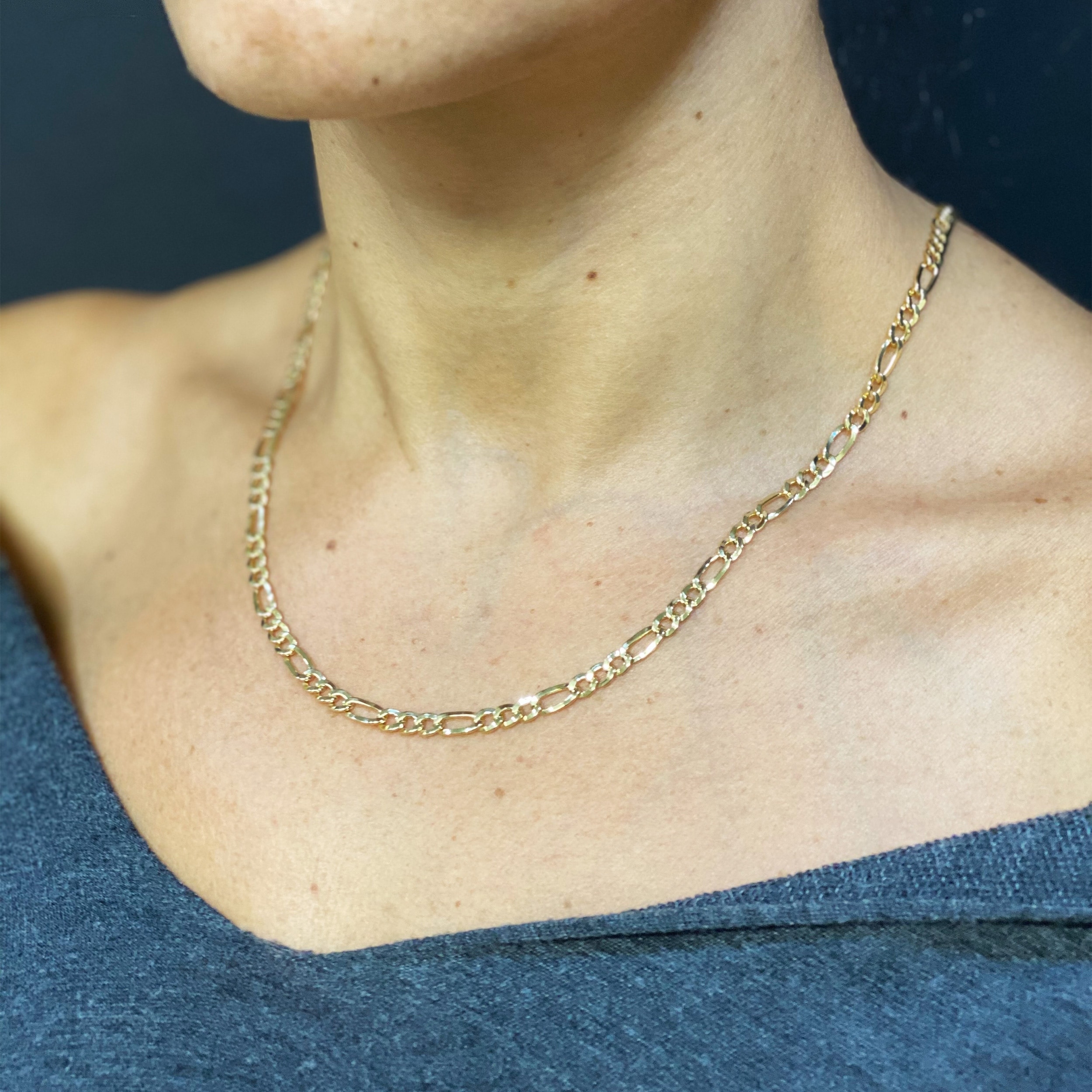 18 figaro gold chain clearance