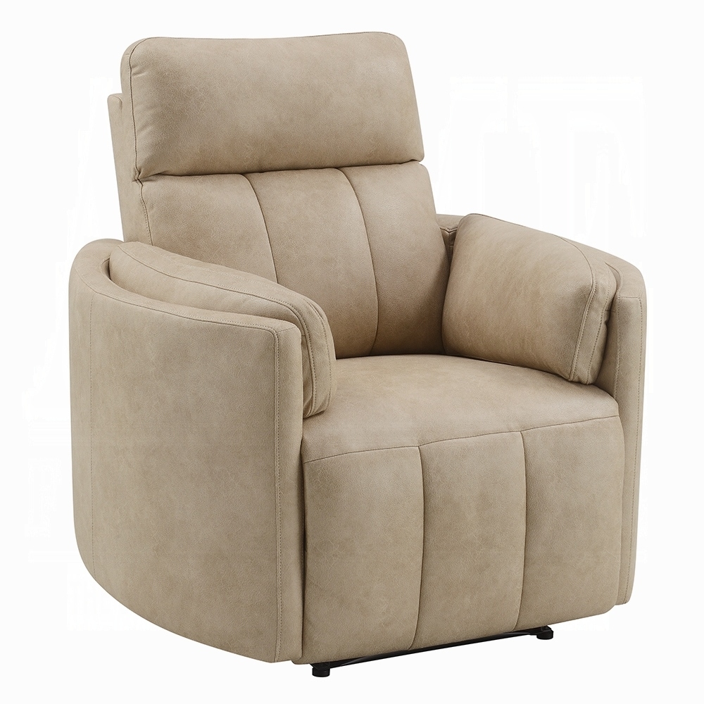 Sonny Manual Motion Glider Swivel Recliner Chair, Dark Beige Polish Microfiber