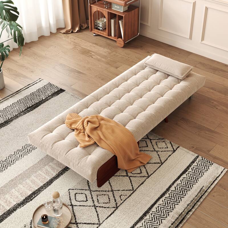 JASIWAY Modern Upholstered Sofa Bed, Beige