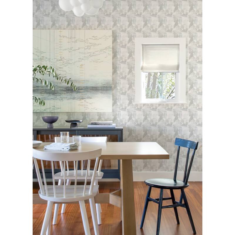 A-Street Prints Perrin Light Grey Gem Geometric Wallpaper