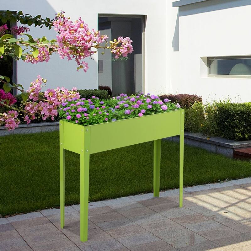 40 x 13 Raised Garden Bed for Easy Outdoor Planting and Gardening - 40" x 13" x 31.5" (L x W x H) - Green