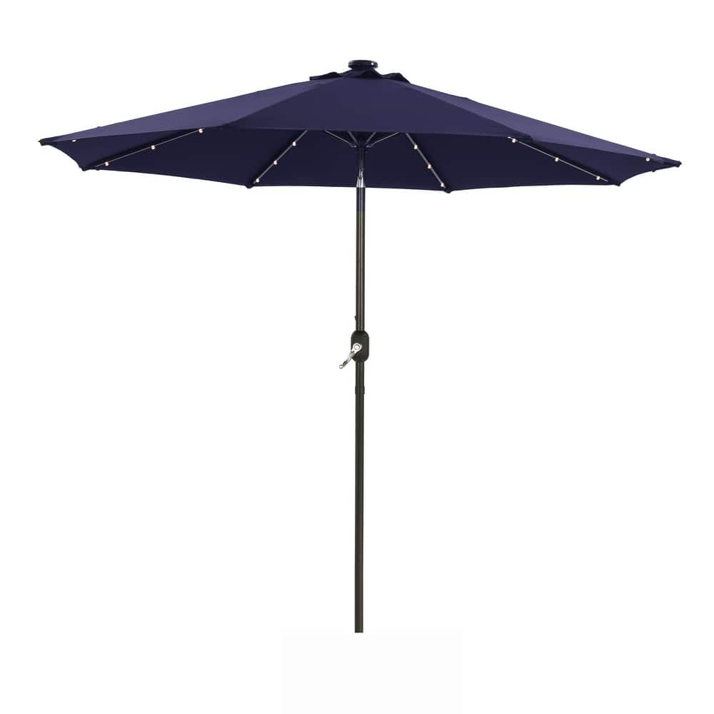 9 ft. Aluminum Market High Quality Solar LED Light Tilt Patio Beach Umbrella