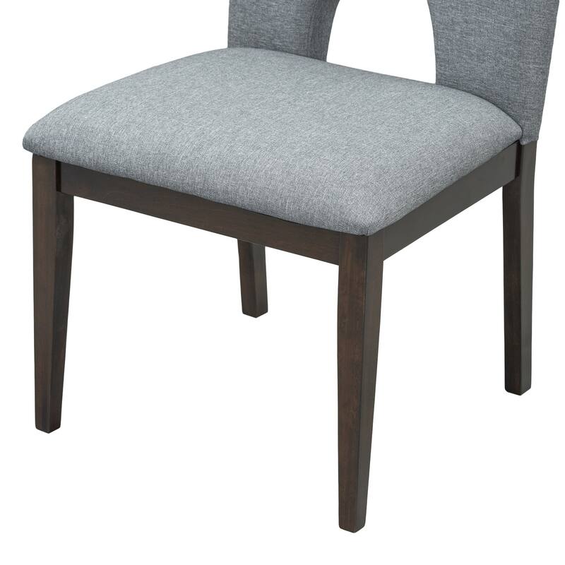 Modern 5-Piece Extendable Dining Table Set with Solid Wood and Upholstered Chairs for Small Spaces