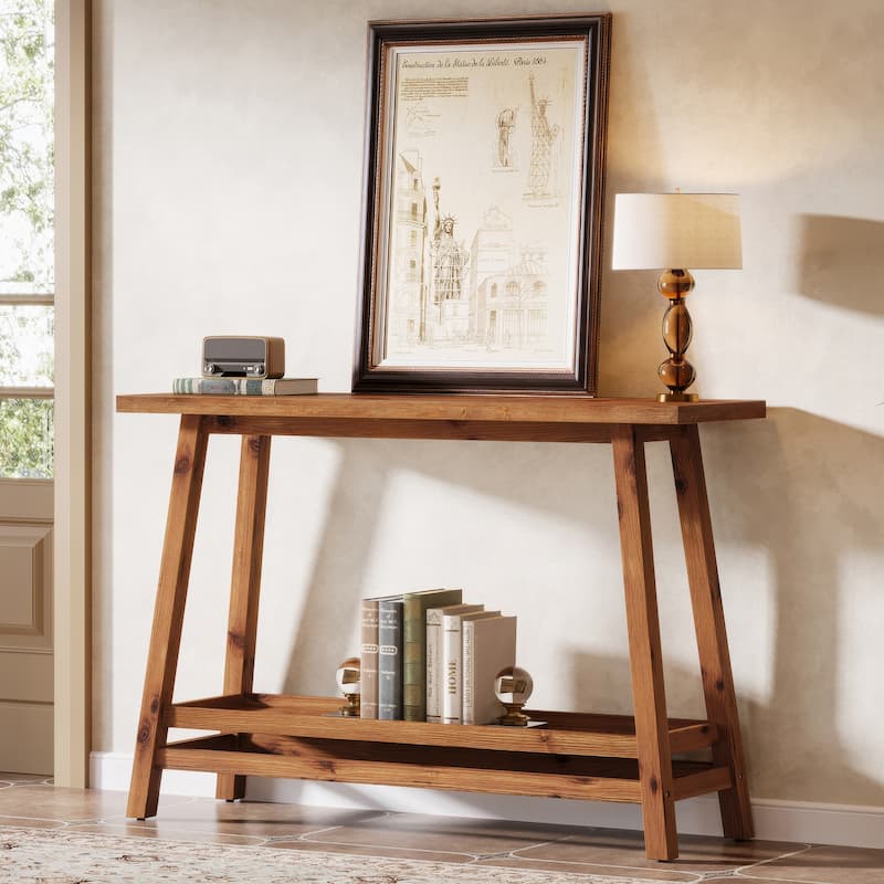Farmhouse Solid Wood Console Sofa Table for Living Room Entryway