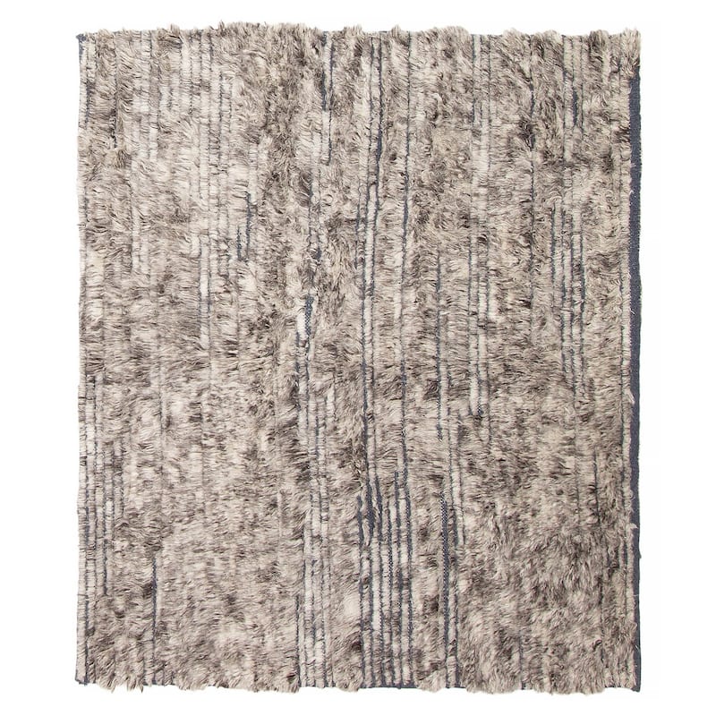 ECARPETGALLERY Hand-knotted Tangier Grey Wool Rug - 4'2 x 5'2 - Grey - 4'2 x 5'2