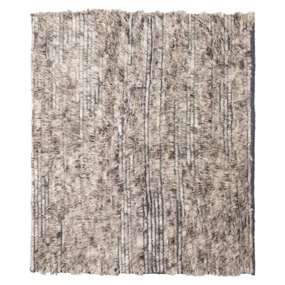 ECARPETGALLERY Hand-knotted Tangier Grey Wool Rug - 4'2 x 5'2