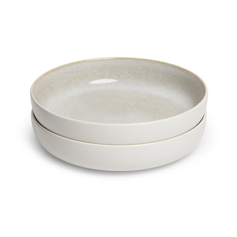 Sango Anderson Black 10" Large Ceramic Serving Bowl (Set of 2), 64.25 oz - Cream