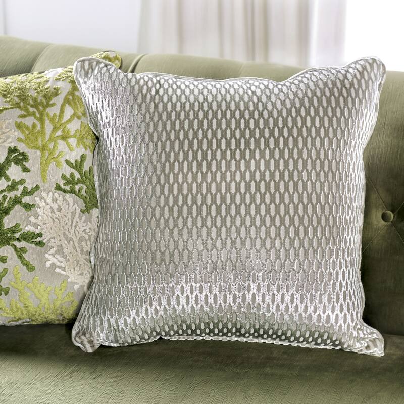 Olie Transitional Green Fabric Upholstered Tufted Back Sofa by Furniture of America