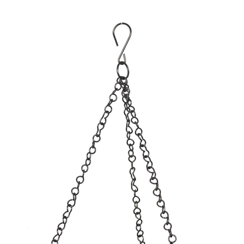Metal Indoor Outdoor Hanging Dome Indoor Outdoor Wall Planter with Chain - Set of 2 Silver, Gold, Black - Roche River Decor