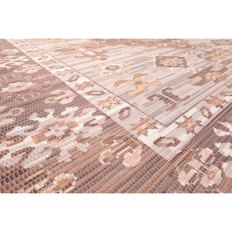 Handmade Taupe,Brown Flatweave Polyster Traditional Oriental Area Rug