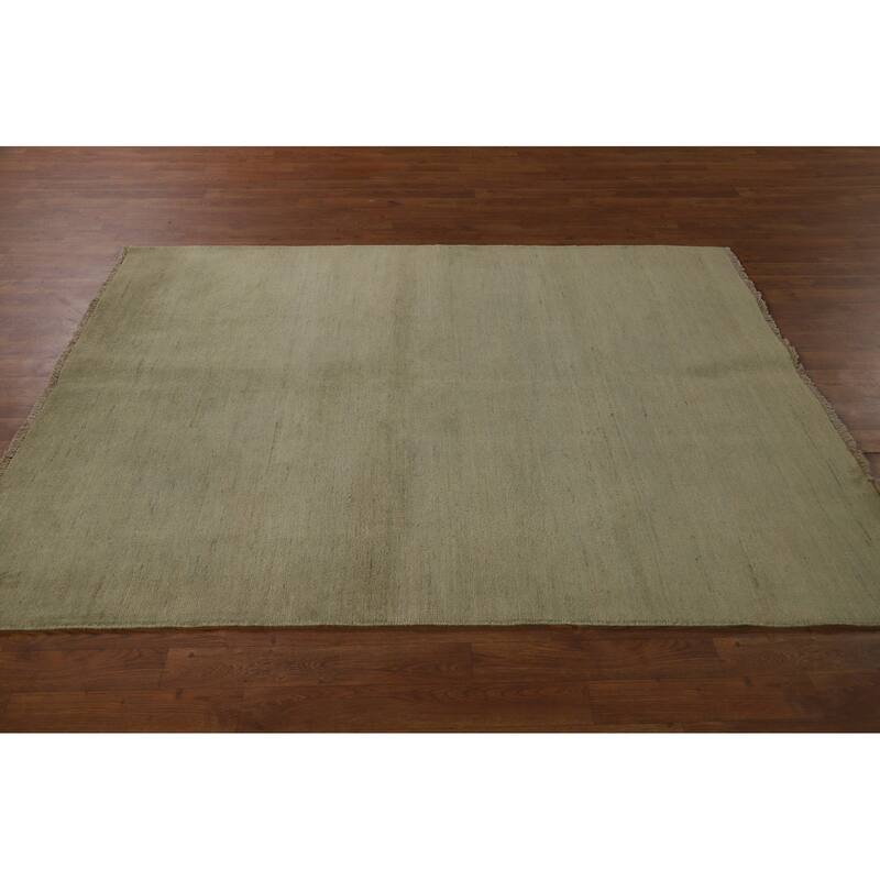 Contemporary Solid Gabbeh Oriental Area Rug Handmade Wool Carpet - 4'11" x 6'4"