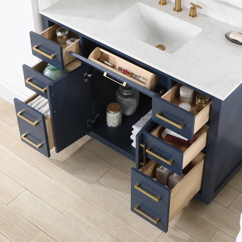 Altair Gavino Bath Vanity with Grain White Composite Stone Top, no Mirror