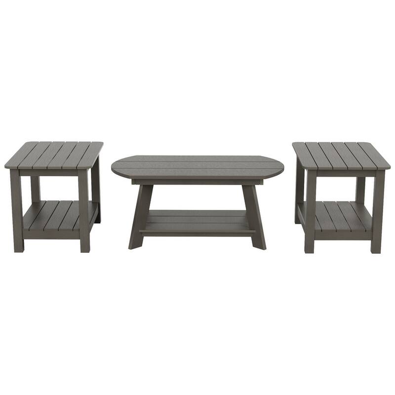 Vineyard HIPS Outdoor Eco-Friendly Coffee Table and Side Tables (3-Piece Set)