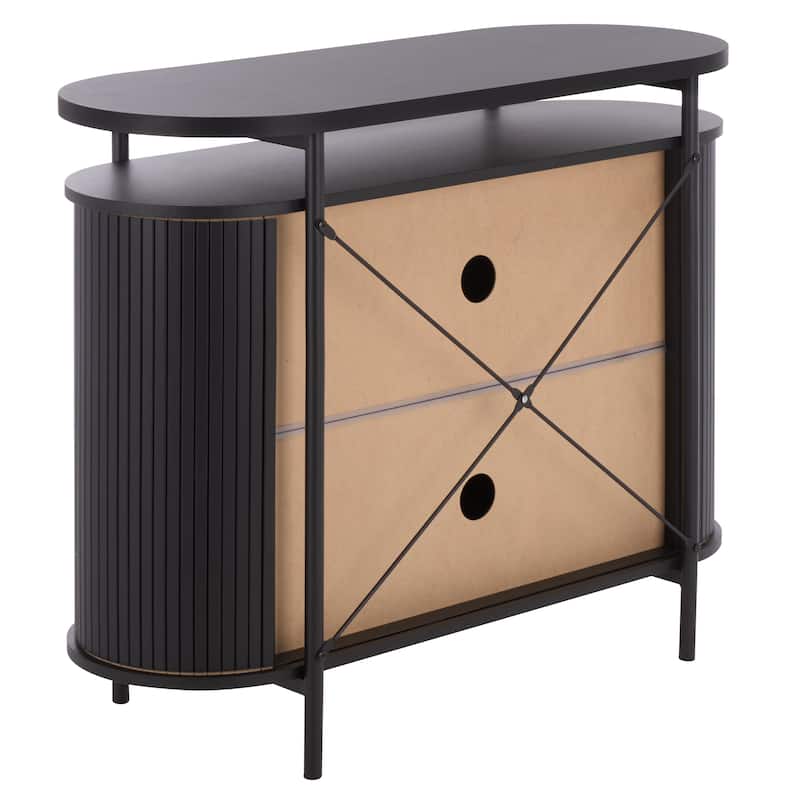 SAFAVIEH Home Etka Tambour Doors Compact Sideboard/TV Stand - 39"W x 16"D x 32"H