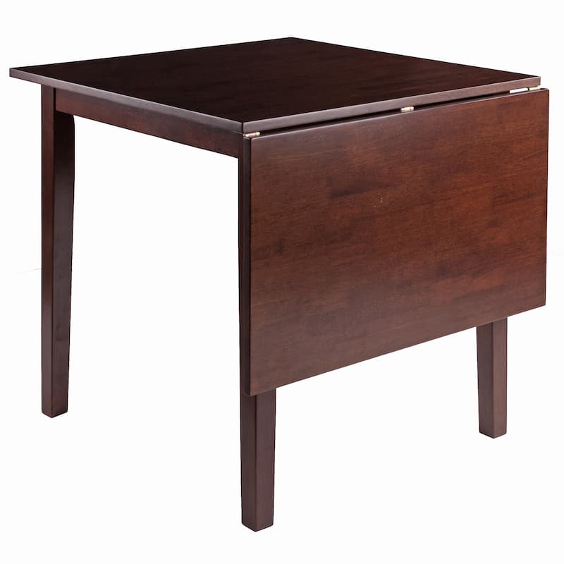 29" brown walnut dining table with drop leaf